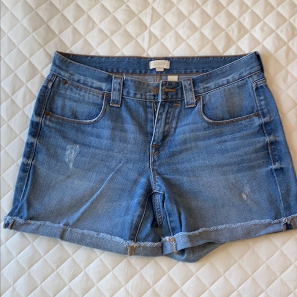 J CREW high waisted jean shorts